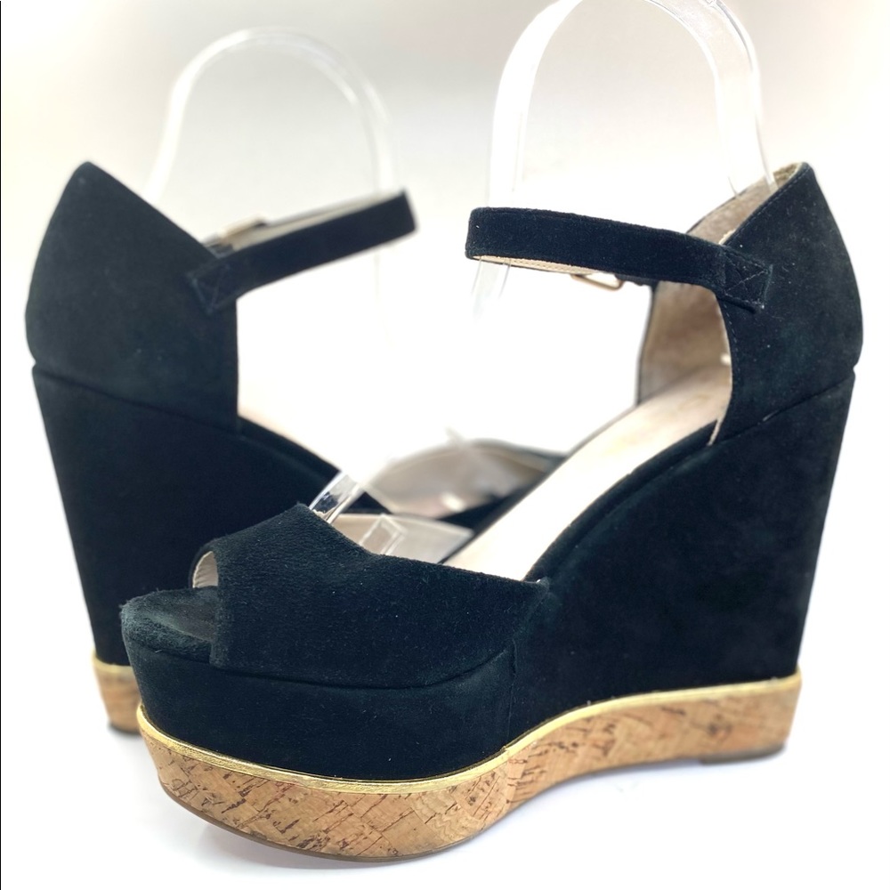Aldo suede/cork platform wedges size 9
